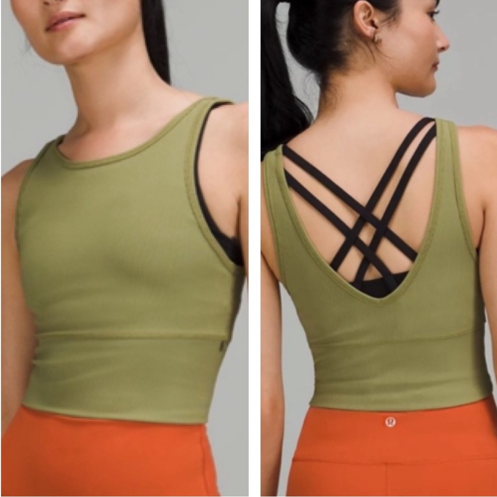 Lululemon Power Pivot Ribbed Tank Ribbed Crop Top Reversible